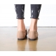 Women's Beige Double Layer Fringe Tassel Low Heel Loafer Shoes