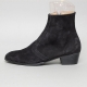 Men's Black Suede High Heel Ankle Boots Dress Shoes