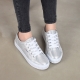 Women's Glitter Silver White Platform Low Top Fashion Sneakers Shoes