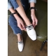 ﻿Women's White Square toe Wing Tip Brogue 3 Color Comfort Open Lacing Low Heel Oxford Shoes﻿