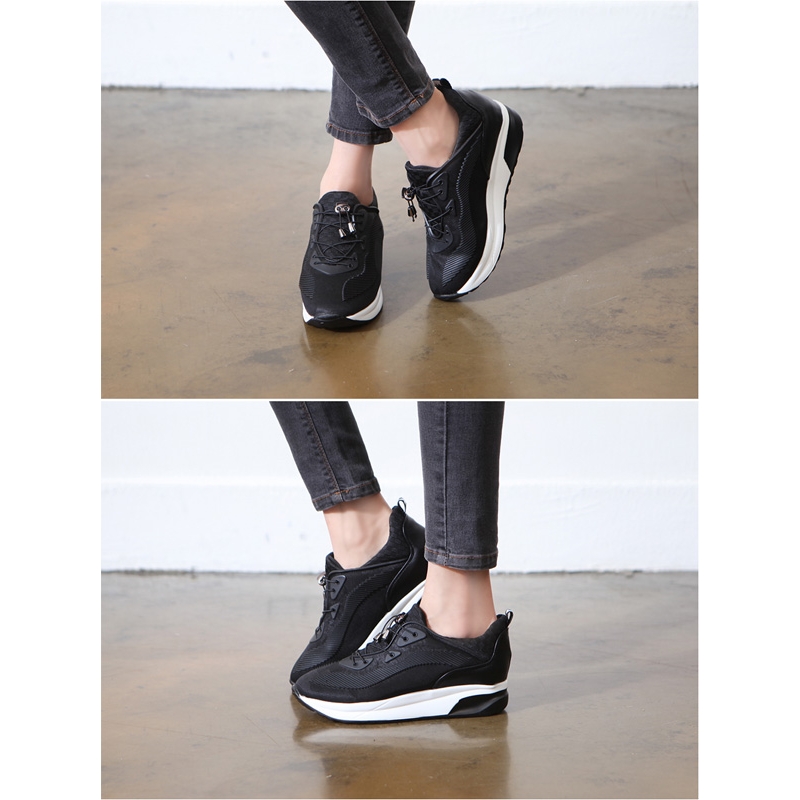 ﻿Women's Two Tone Lace Up Black Fashion Sneakers