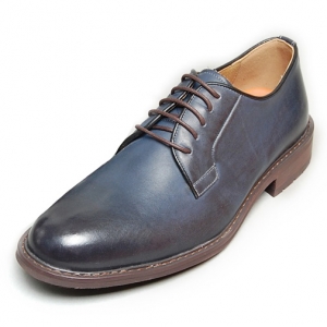 Men's Round Toe Navy Open Lacing Dress Oxford Shoes