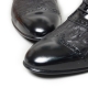Men's Wing Tip Two Tone Black Leather Formal Eyelet Lace Up Dress Oxford Shoes