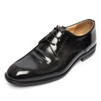Men's Round Toe Black Leather Double Wrinkle Formal Comfort Open Lacing Dress Oxford Shoes