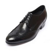Men's Wing Tip Comfort Open Lacing Height Increasing High Heel Dress Oxford Shoes