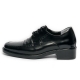 Men's Square Apron Toe Black Leather Comfort Open Lacing Dress Oxford Shoes