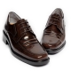Men's Square Apron Toe Brown Leather Comfort Open Lacing Dress Oxford Shoes