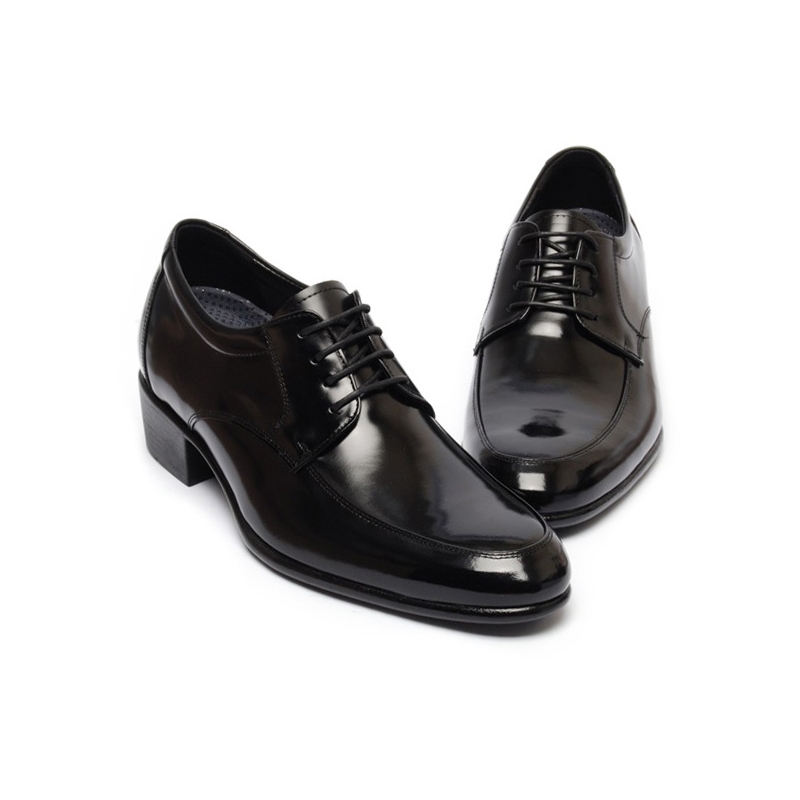 Men's Round Apron Toe Height Increasing High Heel Dress Oxford Shoes