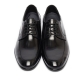 Men's Round Apron Toe Black Leather Height Increasing Hidden Insole High Heel Dress Oxford Shoes