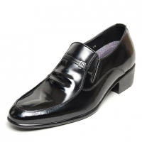 Men's Round Apron Toe Height Increasing Hidden Insole Dress Loafers Shoes