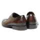Men's Cap Toe Brown Leather Rubber Outsole Formal Closed Lacing Dress Oxfords Shoes