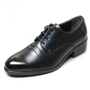 Men's Round Toe Comfort Open Lacing High Heel Dress Oxfords Shoes