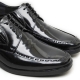 Men's Classic Apron Toe Black Leather Formal Stitch Double Wrinkle Comfort Open Lacing Dress Oxfords Shoes