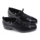 Men's Cap Toe Wrinkle Black Leather Eyelet Lace Up Casual Oxfords Shoes