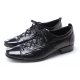 Men's Cap Toe Wrinkle Black Leather Eyelet Lace Up Casual Oxfords Shoes