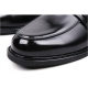 Men's Apron Toe Horse Bit Black Synthetic Leather Slip on Comfort Loafer Slider Mules Shoes