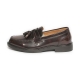 Men's Apron Toe U Line Stitch Brown Synthetic Leather Tassel Loafers Shoes