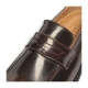 Men's Apron Toe U Line Stitch Brown Synthetic Leather Penny Loafers Shoes