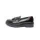Men's Apron Toe Black Synthetic Leather Combat Sole Platform High Heel Tassel Loafers Shoes