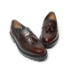 Men's Apron Toe Brown Synthetic Leather Combat Sole Platform High Heel Tassel Loafers Shoes