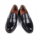 Men's Apron Toe Formal Black Synthetic Leather Penny Loafers Dress Shoes