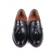 Men's Apron Toe Formal Black Synthetic Leather Tassel Loafers Dress Shoes