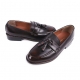 Men's Apron Toe Formal Brown Synthetic Leather Tassel Loafers Dress Shoes