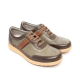 Men's Round Toe Khaki Leather Rubber Outsole Platform Heel Lace Up Outdoor Golf Casual Shoes