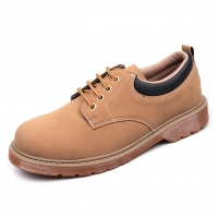 Men's Round Toe Brown Synthetic Leather Height Increasing Hidden Insole Casual Shoes