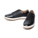 Men's Round Toe Letter Stitch Black Fashion Sneakers Shoes