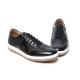 Men's Round Toe Letter Stitch Black Fashion Sneakers Shoes