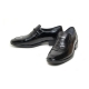 Men's Flat Apron Toe Two Tone Wrinkle Black Letter Loafers Dress Shoes
