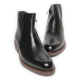 Men's Round Toe Black Leather Side Zip Platform Dress Ankle Boots