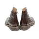 Men's Round Toe Brown Leather Side Zip Platform Dress Ankle Boots