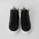Women's Hidden Wedge Insole High Top Black Fashion Sneakers Shoes