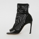 Women's Peep Toe Mesh Stiletto High Heel Ankle Boots