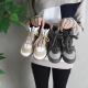 Women's Punching Wide Lace Up Hidden Wedge Insole High Top Sneakers