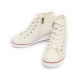 Women's Cap Toe Lace Up & Zip Closure Med Wedge Heel High Top White Fashion Sneakers Shoe