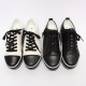 Women's Cap Toe Thick Platform Black Synthetic Leather Lace Up Fashion Sneakers﻿﻿ Shoes