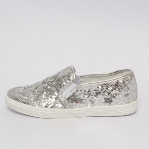 Women's Glitter Silver﻿ Spangle Slip On Fashion﻿ Sneakers
