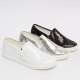 Women's Glitter Silver Spangle Slip On Fashion﻿ Sneakers Shoes