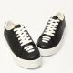 Women's Thick Platform Black Synthetic Leather Lace Up Fashion﻿ Sneakers Shoes