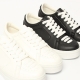 Women's Thick Platform White Synthetic Leather Lace Up Fashion﻿ Sneakers Shoes