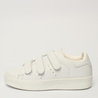 Women's Triple Velcro Strap White Platform White Synthetic Leather Fashion﻿ Sneakers Shoes