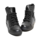 Women's Cap Toe Star Lace Up Zip Black Leather High Top Fashion﻿ Sneakers