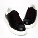 Women's Round Toe Eyelet Lace Up Platform Wedge Heel Black Synthetic Leather Fashion﻿ Sneakers