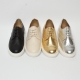 Women's Wing Tip Glitter Gold Synthetic Leather Low Top Fashion Sneakers Shoes﻿﻿