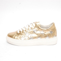 Women's Star Glitter Gold﻿ Leather Low Top Fashion Sneakers Shoes
