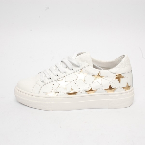 white sneakers gold stars