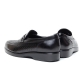 Men's Apron Toe Side Punching Summer Mesh Black Leather Loafers Comfortable Slip On Shoes